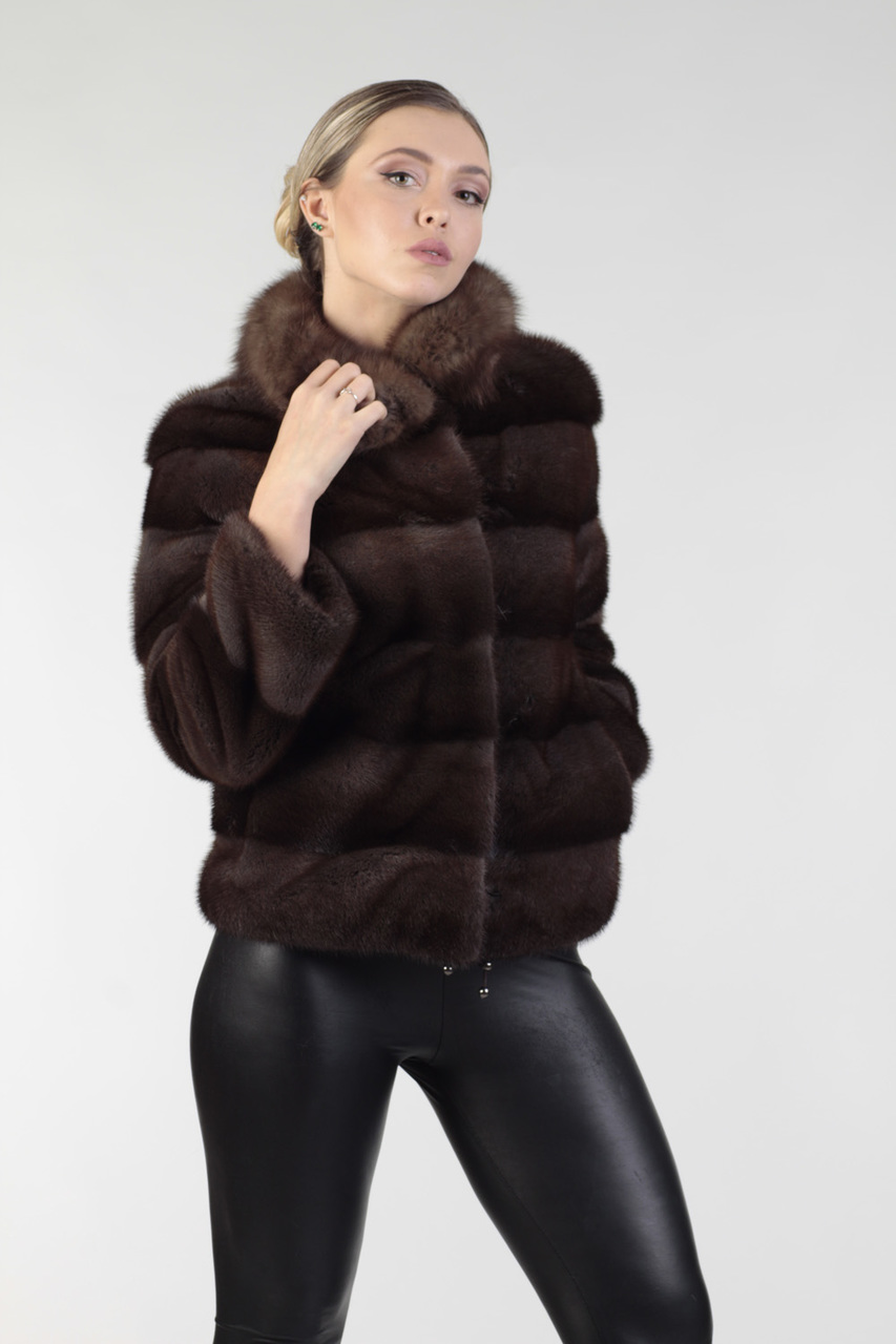 Sc. Brown Short Mink Fur Jacket