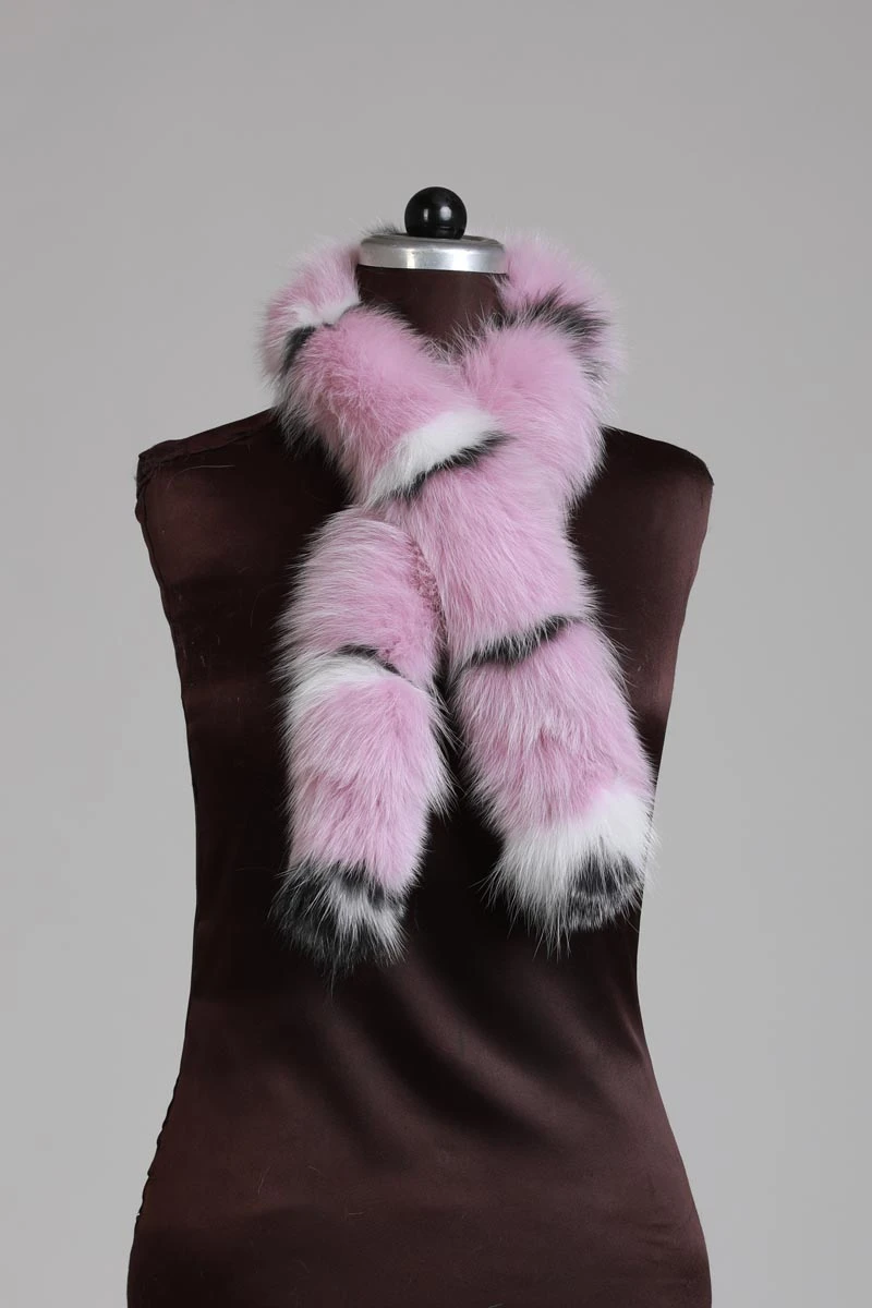 Pink Fox Fur Scarf | SKANDINAVIK FUR