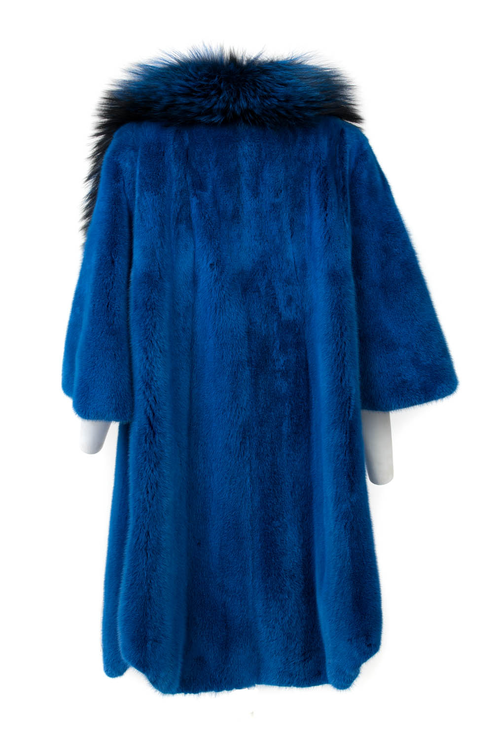 Blue Asymetrical Cut Mink Coat | SKANDINAVIK FUR