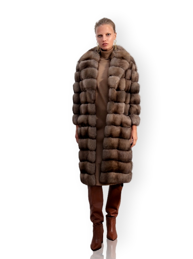 Sable Fur Coat Knee Length| SKANDINAVIK FUR
