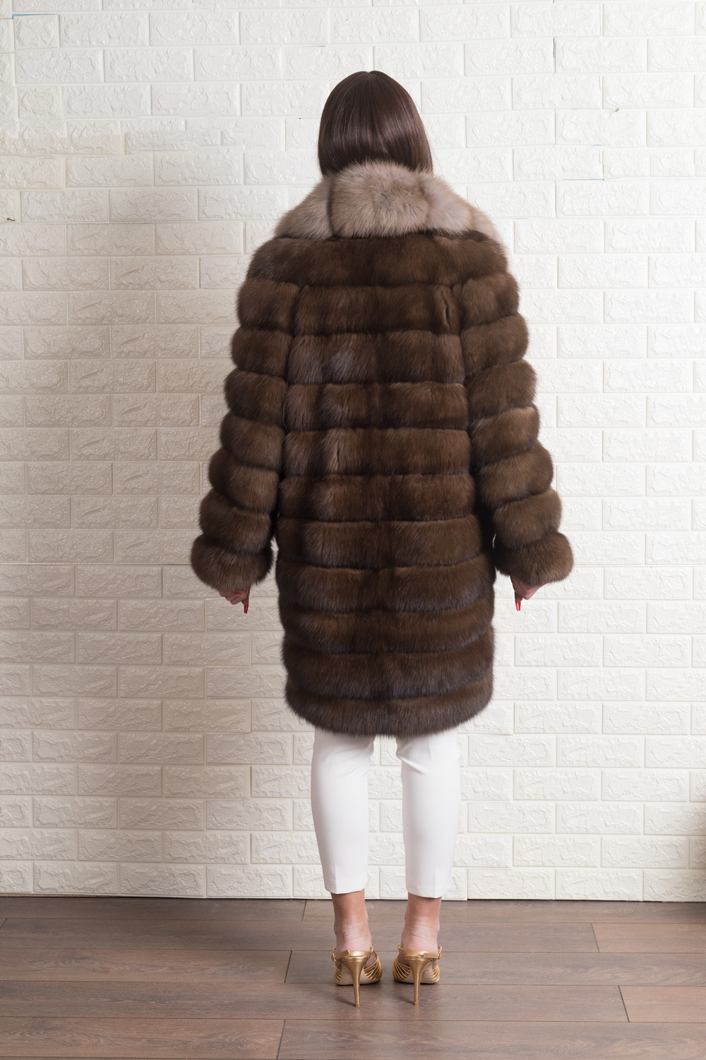 Knee Length Sable Fur Coat SKANDINAVIK FUR
