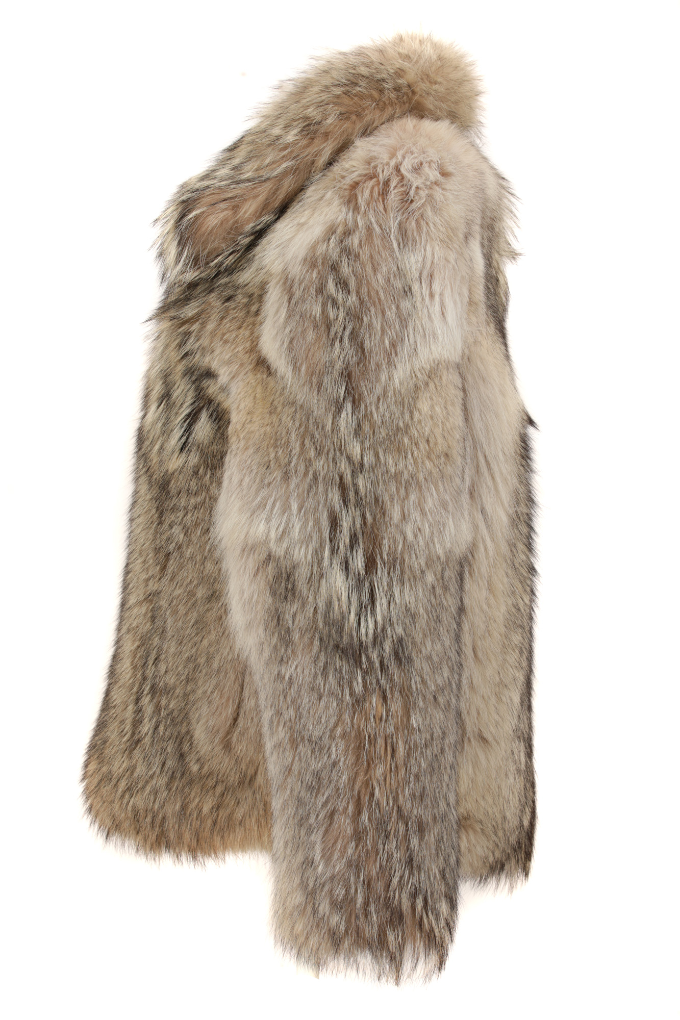 Mens Coyote Fur Coat Zipper