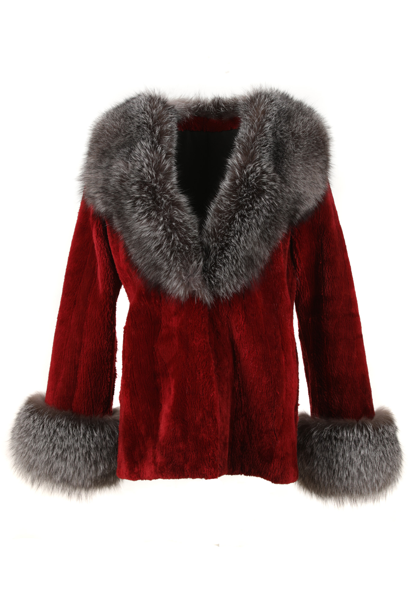 ML Furs  Hooded Plucked Mink Fur Jacket