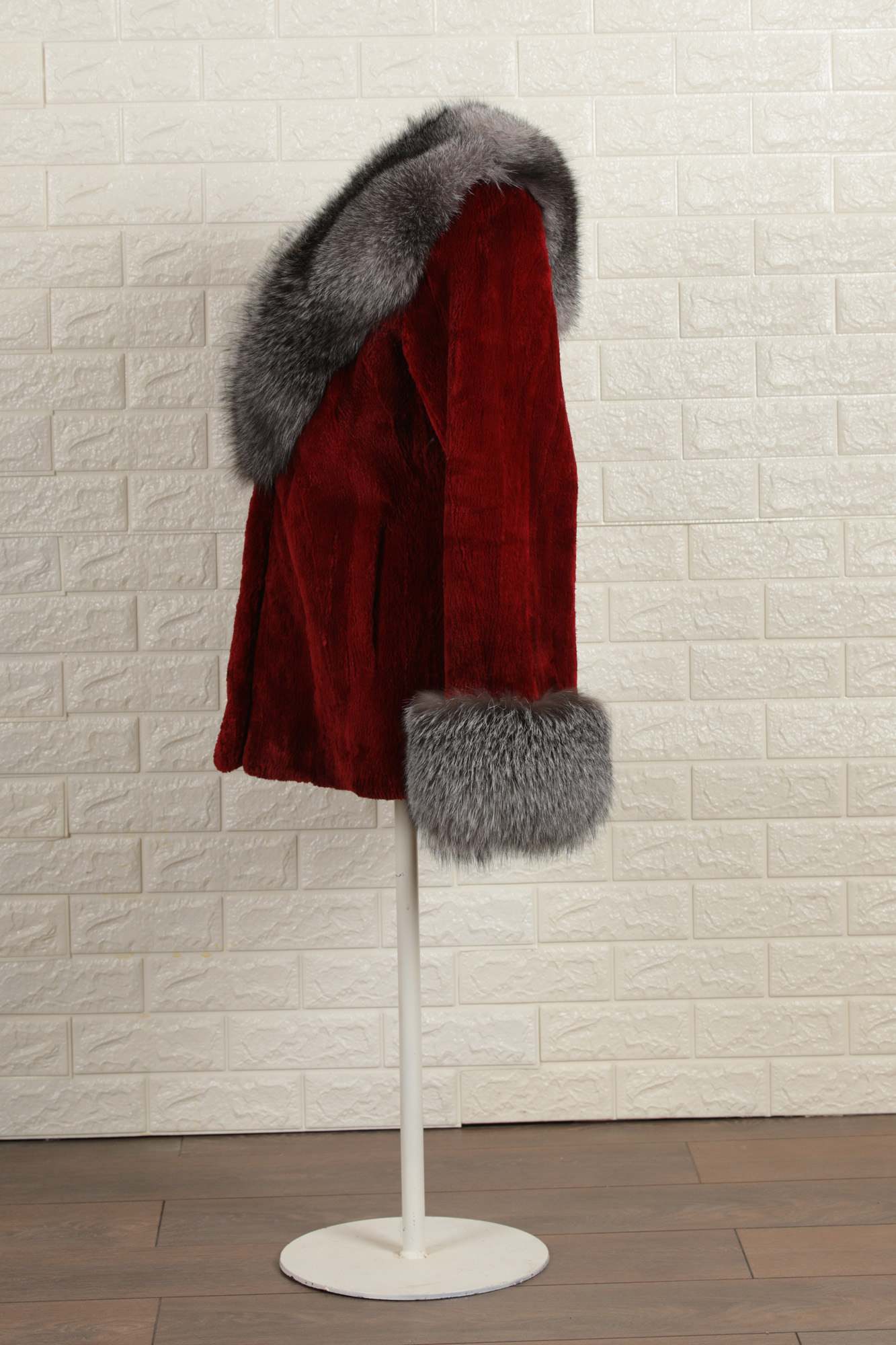 Gideon Mink Fur Red Coat