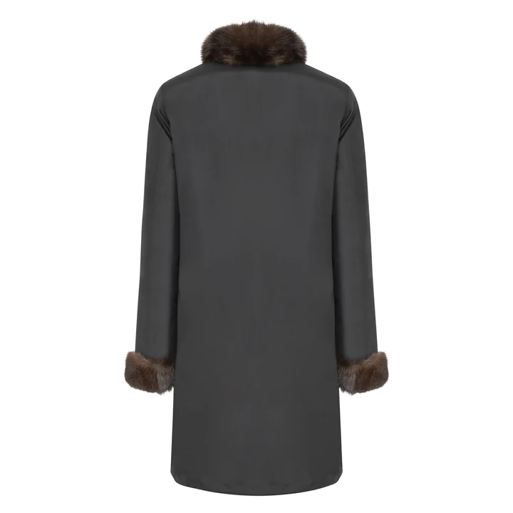 Black Cross Mink Fur Coat| SKANDINAVIK FUR
