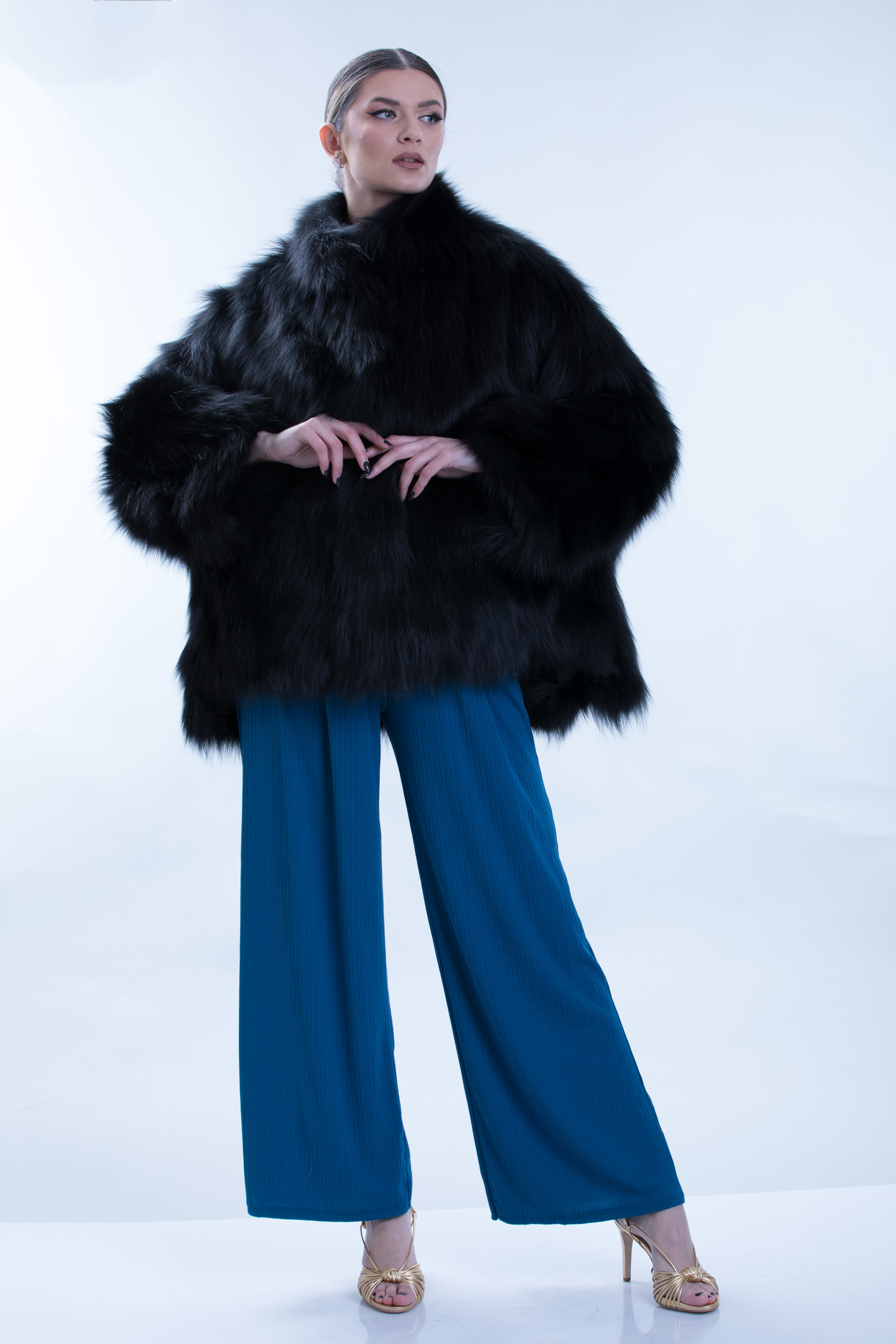 ジャケット・アウター sheller FOX fur cape coat BLACK FOX fur cape coat – shéller / シェリエ