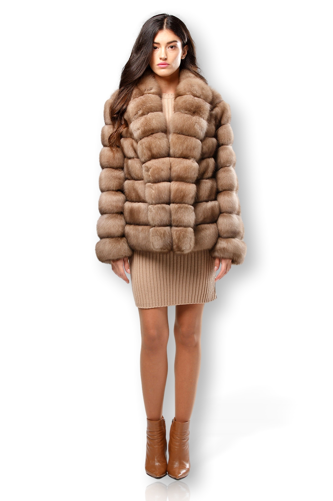 HOT Fur Collar Vintage Russian Sable Fur Coat Sable Fur Coat