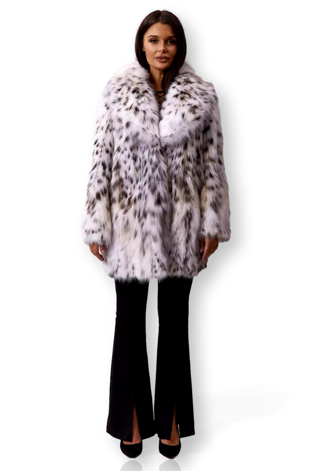 White Lynx Coat Nylah Shawl Collar (1) | SKANDINAVIK FUR