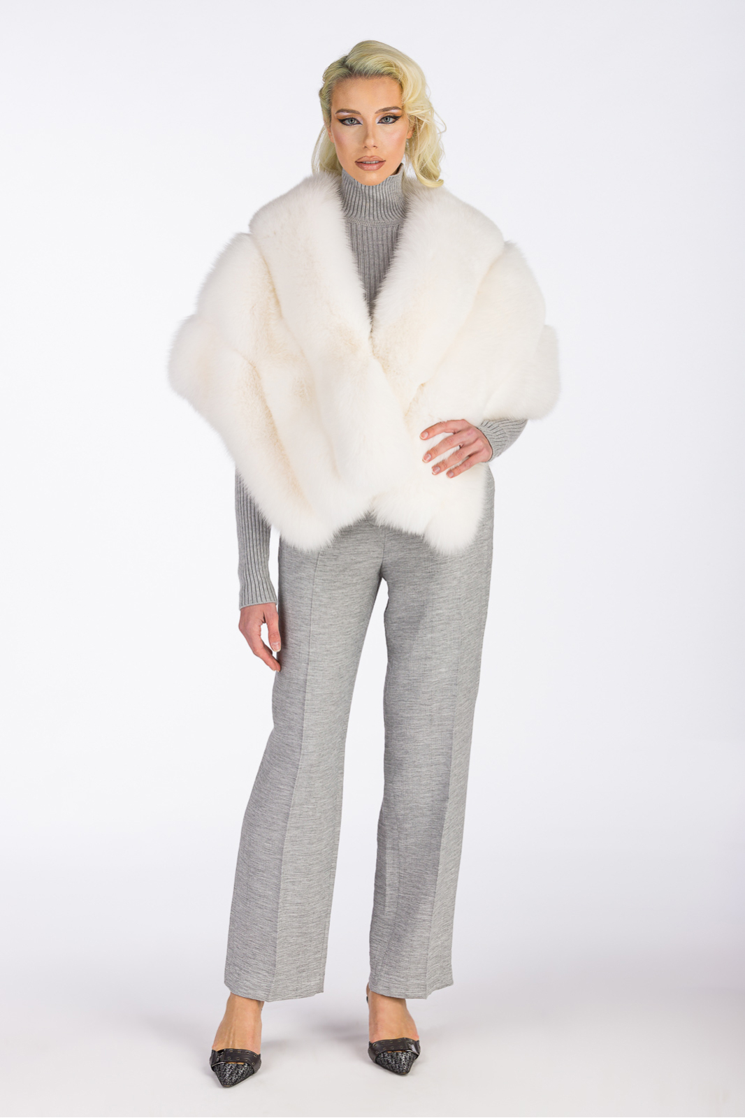 Peach Fox Fur Stole | SKANDINAVIK FUR