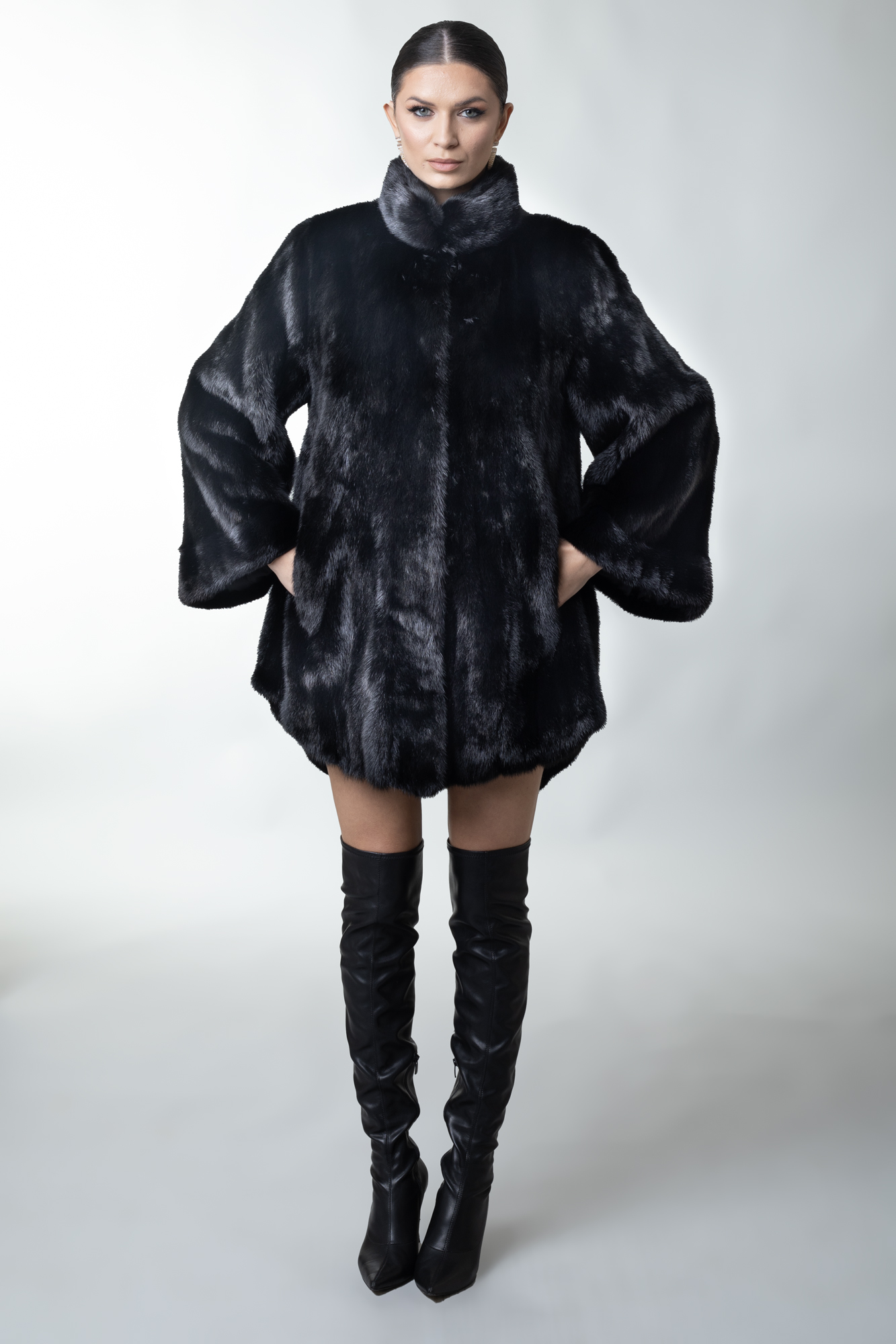 訳あり　SAGA MINK ETERNA FURS ハーフコート　ブラック 訳あり SAGA MINK ETERNA FURS ハーフコート ブラック 楽天市場