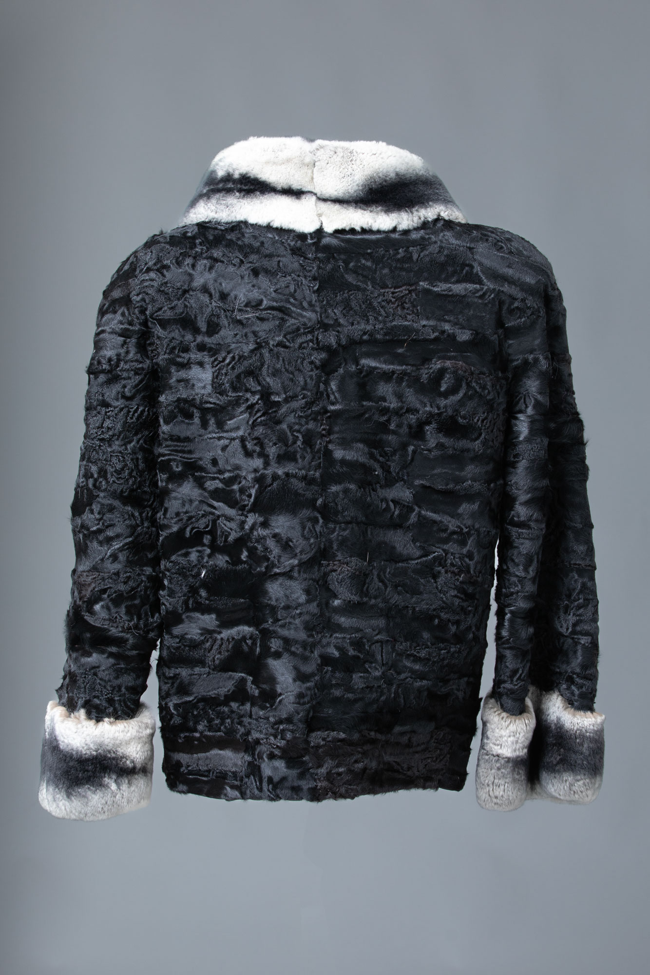 Astrakhan Coat With Rex Collar & Cuffs | SKANDINAVIK FUR