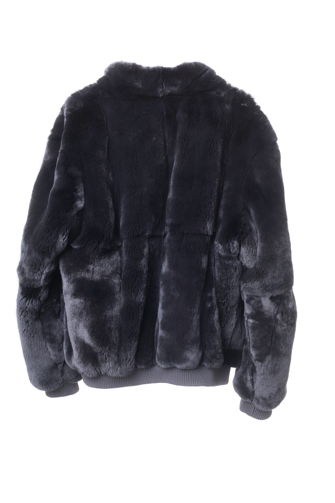 Hooded Crystal Fox Fur Bomber Jacket Reversible