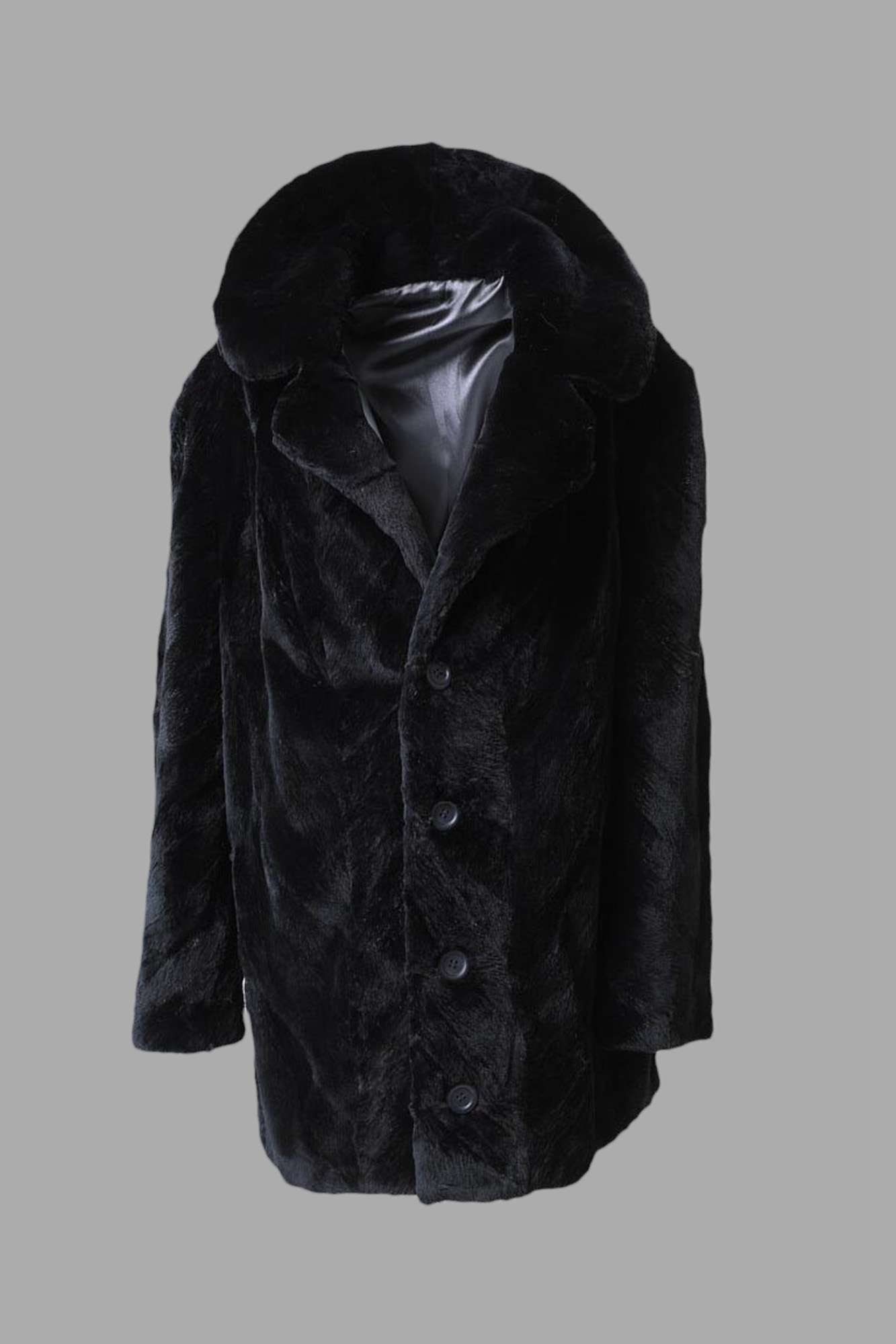 Men's Black Sheared Beaver Fur Trench Coat | SKANDINAVIK FUR
