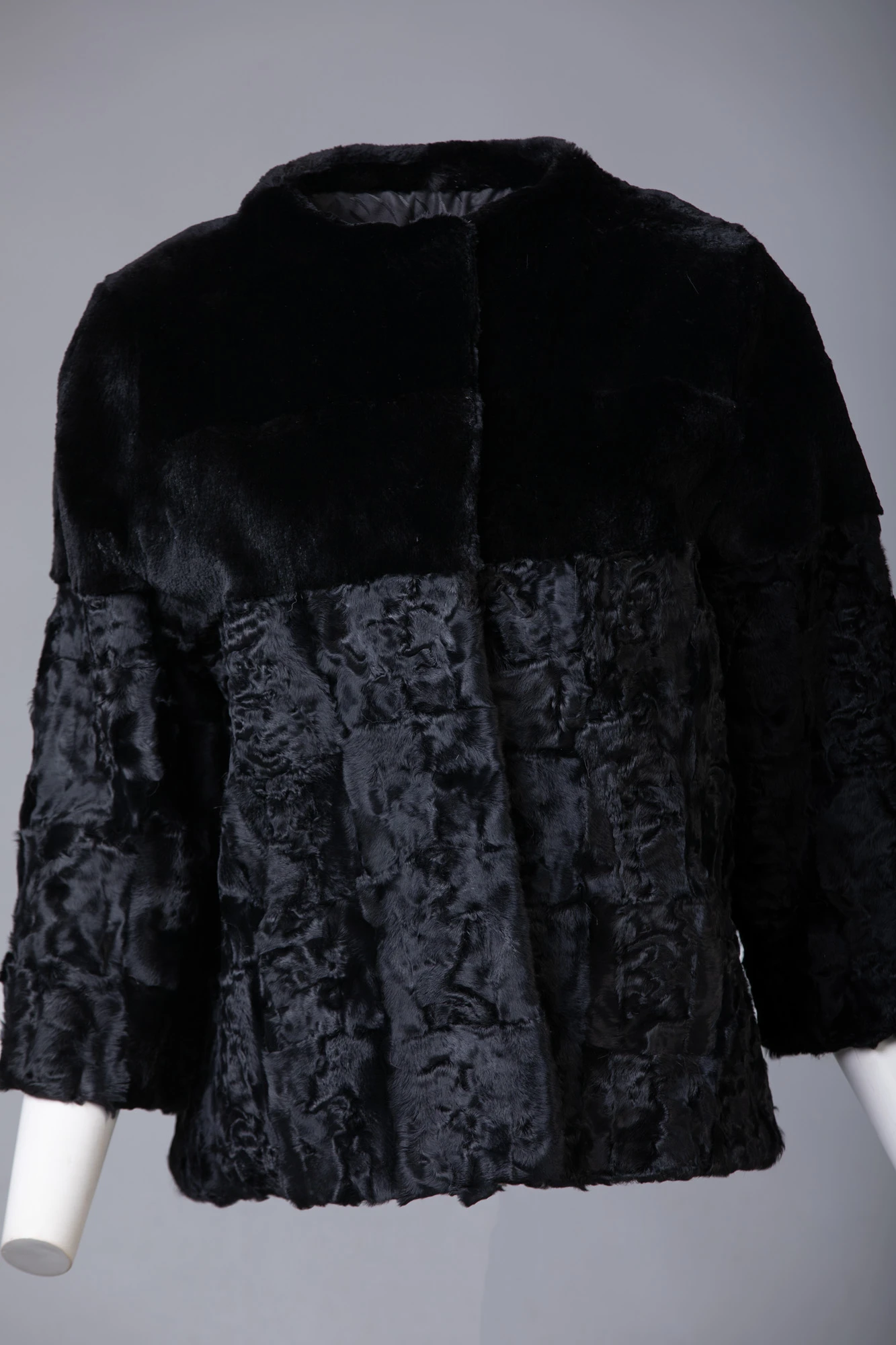 beige mink fur cape stand up collar | SKANDINAVIK FUR