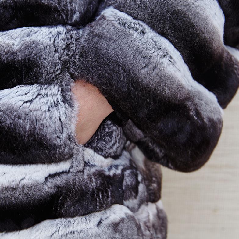 Chinchilla Fur Jacket Mid Hip | SKANDINAVIK FUR