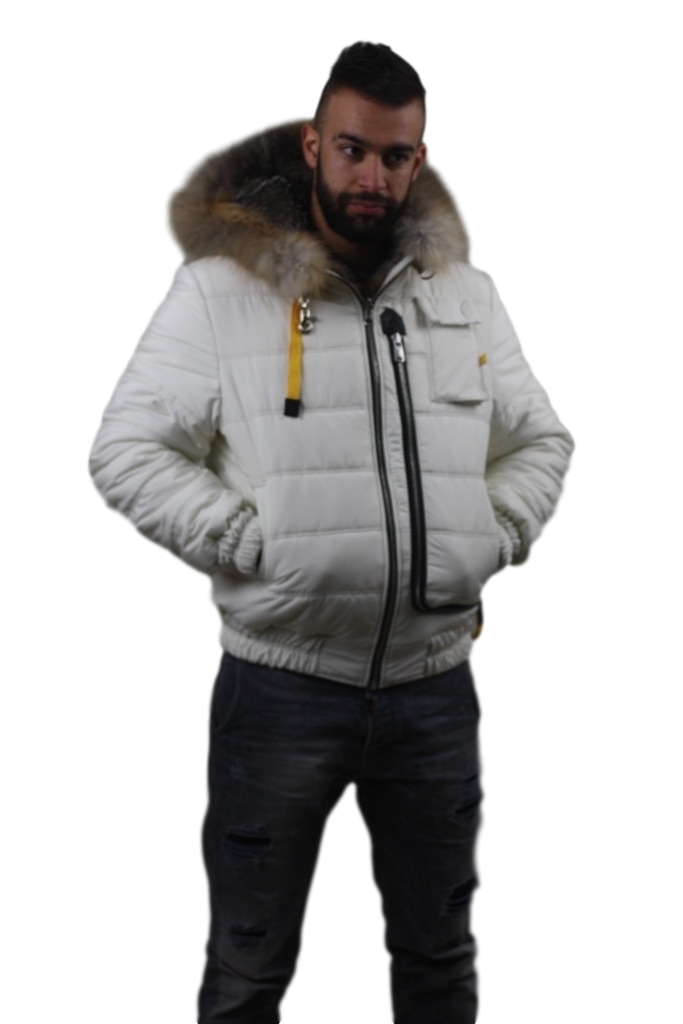 White Fur Lined Hooded Parka | SKANDINAVIK FUR