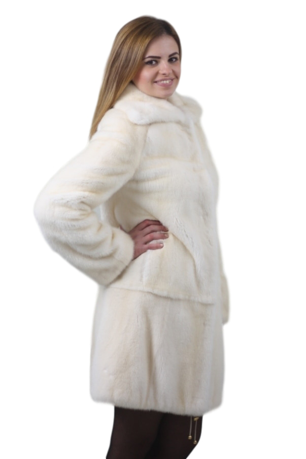 本日限定お値下げ ANDWANG White mix fake fur coat Katelyn | Luxury Scandinavian Shadow White Saga Fox Fur
