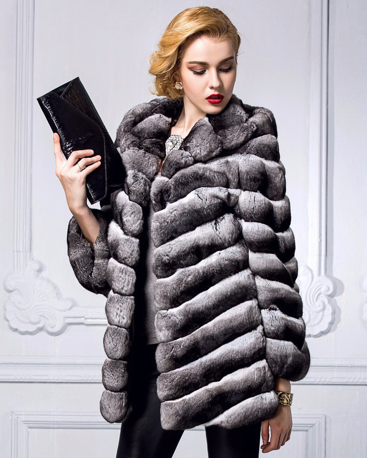 Chinchilla fur coat Hooded | SKANDINAVIK FUR Chinchilla fur coat Hooded | SKANDINAVIK FUR