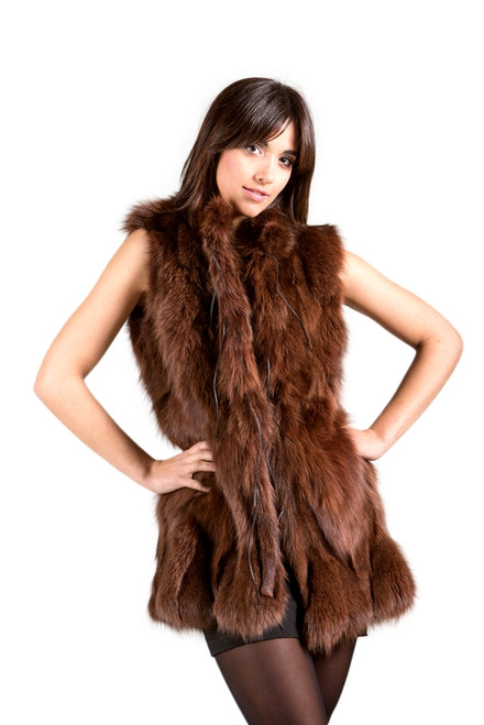 Brown Fox Fur Vest | SKANDINAVIK FUR