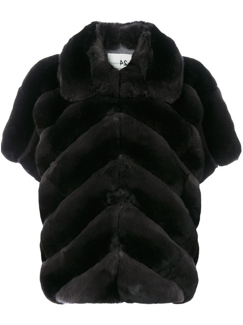 Short Black Fox Fur Jacket