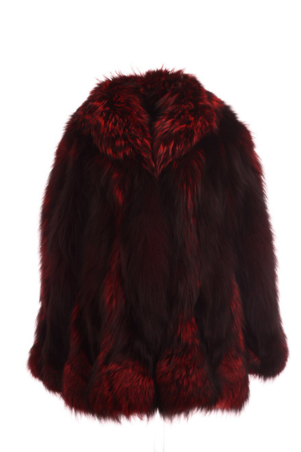 Red Fox Fur Coat Waist Length Amelie | SKANDINAVIK FUR