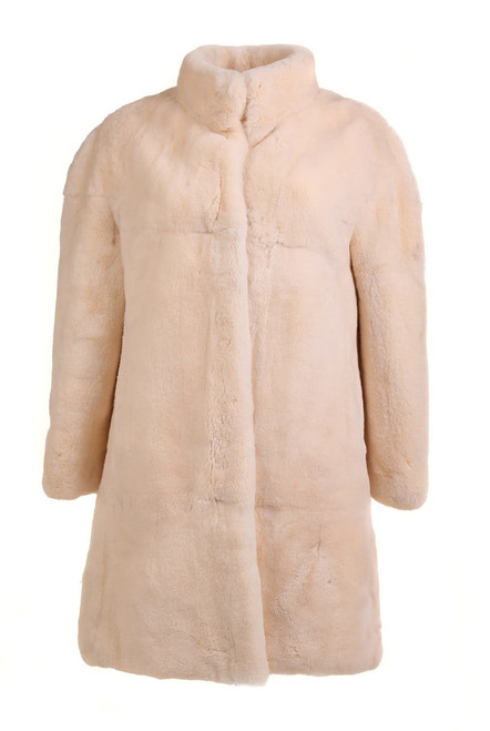 Off White Sheared Beaver Fur Coat | SKANDINAVIK FUR