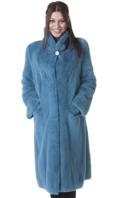 Turqoise Mink Fur Coat 3/4 Length | SKANDINAVIK FUR