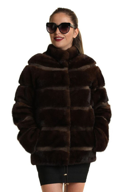 【極美品】PELLICULE front gather furcoat snake_faux_fur_coat_cta_1380_0