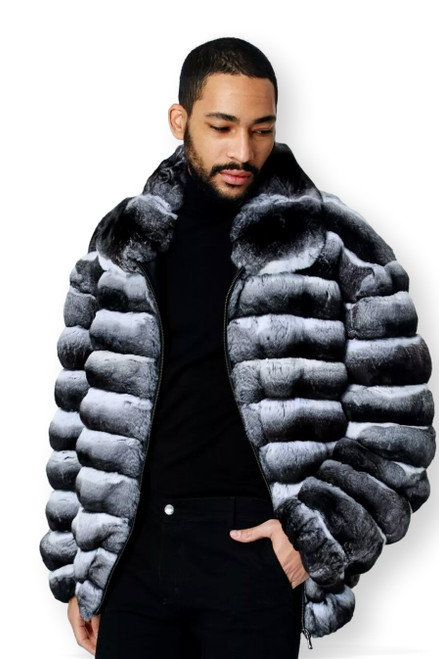 ジャケット・アウター beedenDETACHABLE FURCOMPACTPUFFER JACKET Mens_Chinchilla_Bomber_1__9326