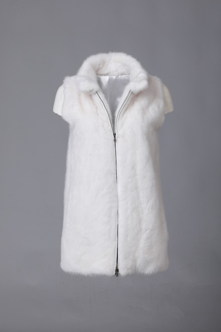 White Mink Fur Vest | SKANDINAVIK FUR