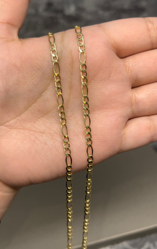 14k Gold Hollow Figaro Chain 3mm_3 14k Gold Hollow Figaro Chain 3mm_3