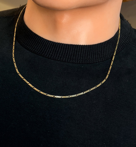14k Gold Hollow Figaro Chain 2mm