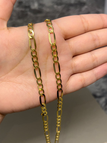 14k Gold Hollow Figaro Chain 5mm