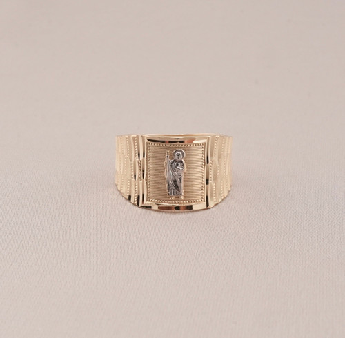 14K Gold San Judas Men's Ring_32 14K Gold San Judas Men's Ring_32