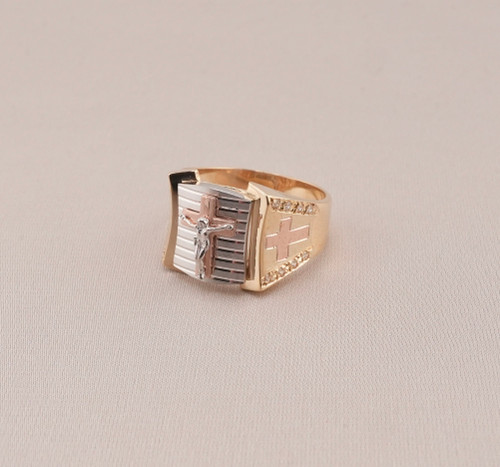 14K Gold Cross Men's Ring_32 14K Gold Cross Men's Ring_32