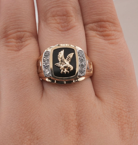 14K Gold Eagle Men's Ring_5 14K Gold Eagle Men's Ring_5