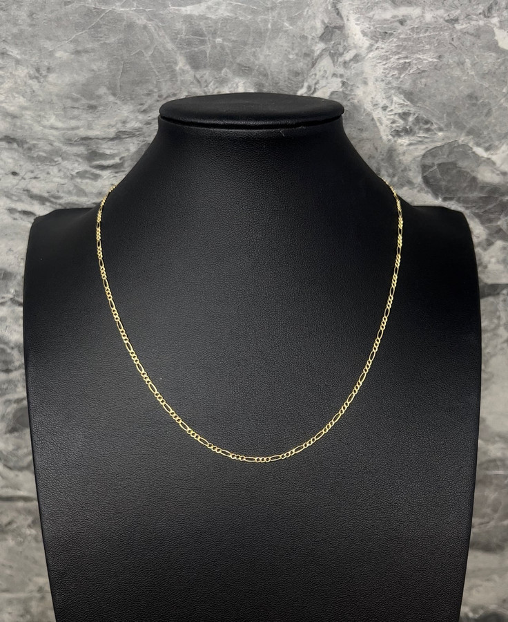 14k Gold Hollow Figaro Chain 2mm_3