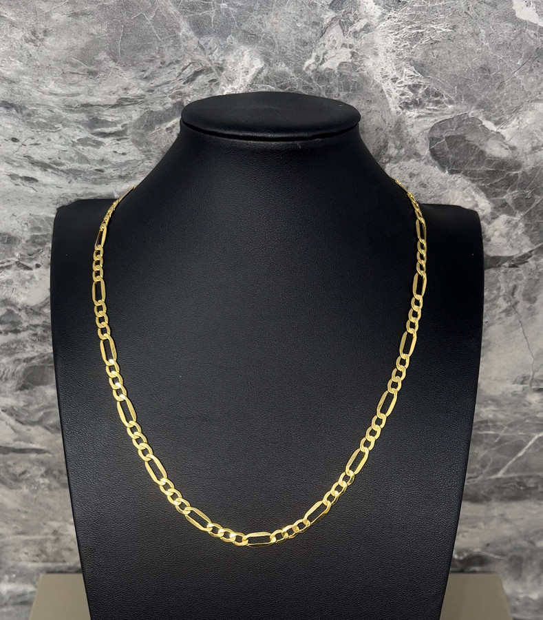 14k Gold Hollow Figaro Chain 5mm_2