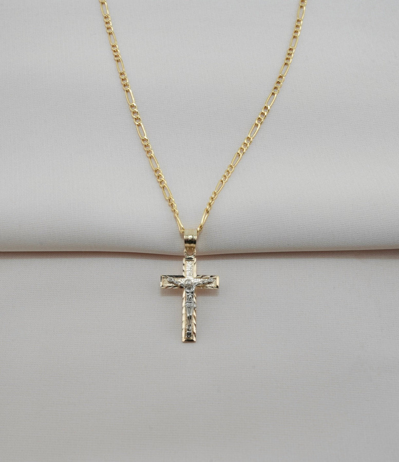 14k Gold Cross Chain Set . PT-0080 14k Gold Cross Chain Set . PT-0080