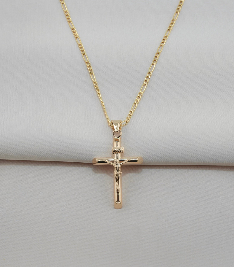 14k Gold Cross Chain Set . PT-_3