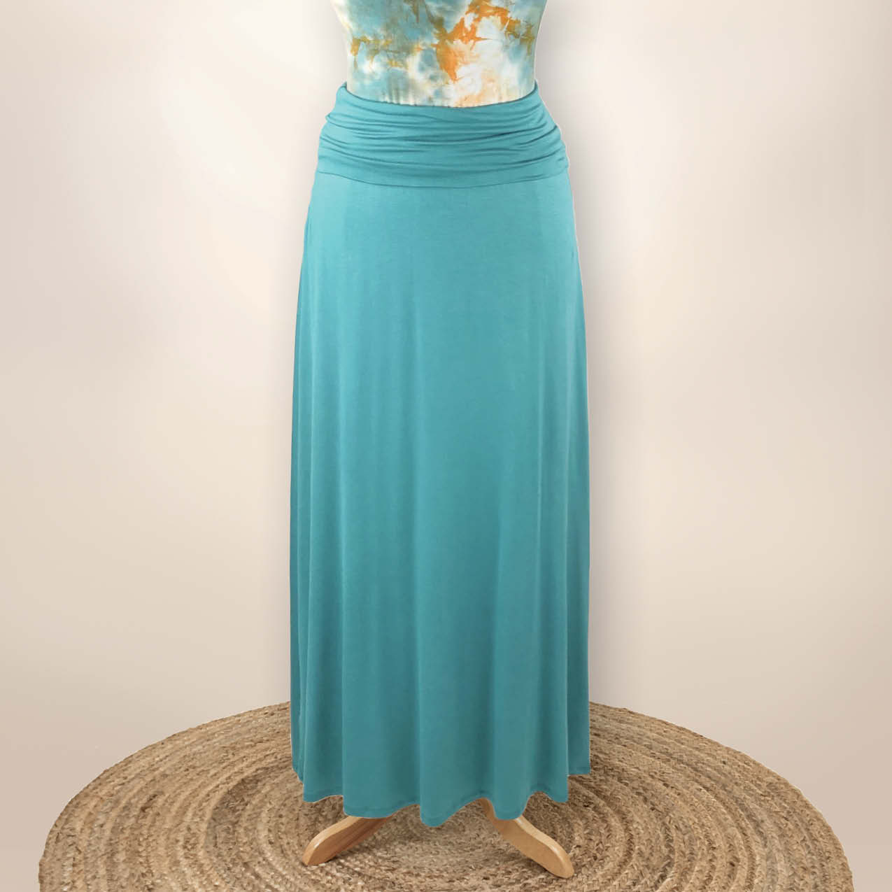 SS2018G Zoey - L/XL Maxi Skirt - Turquoise - Honey and Me, Inc.