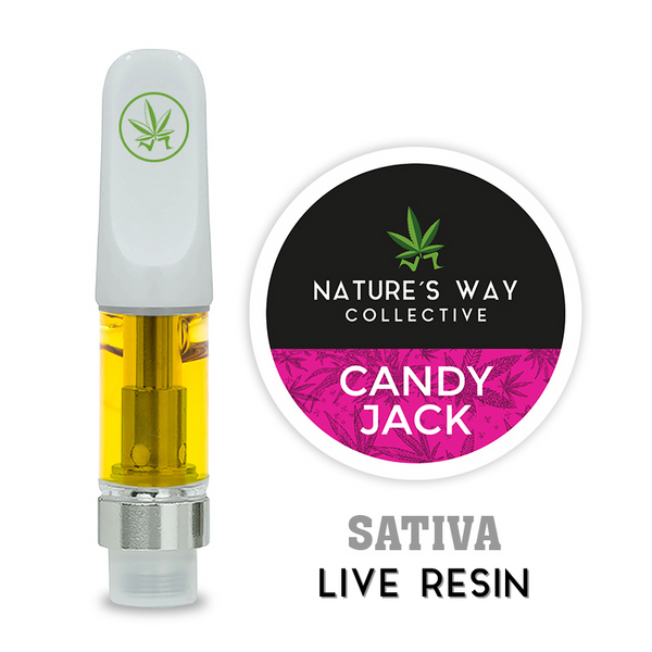 Nature's Way Collective proudly presents our revamped Candy Jack 1ml C-Cell Cartridge – an exceptional cannabis delivery experience. With a new and improved formula featuring delta-9 distillate, High Terpene Extract (HTE), and cannabis-derived terpenes, enjoy unmatched potency and flavor in every draw. Elevate your cannabis journey with the best. Try it today!