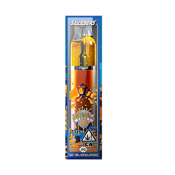 NYC Diesel – Sluggers Hit 1.2 G Disposable Vape (Sativa) offers energizing citrus-diesel flavor, smooth vapor, and 20 % more live-resin oil for all-day creativity, focus, and motivation.