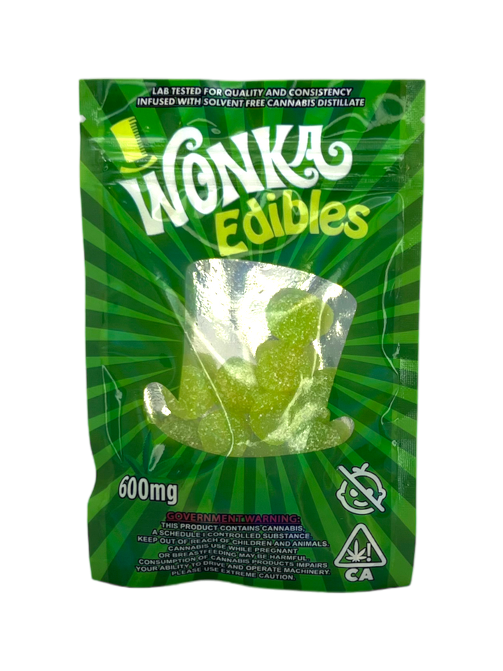 Elevate your senses with Wonka Vegan Sour Apple Drops - 600mg THC distillate-infused gummies. These vegan, sour apple-flavored treats offer a premium and discreet cannabis experience. Explore the perfect blend of flavor and potency today.
