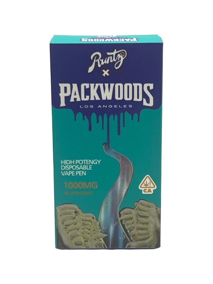 Elevate your cannabis experience with the Runtz X Packwoods 1000MG Disposable Vape Pen. This sleek and convenient device is pre-loaded with a delicious Ice Cream Cake flavor, offering a balanced hybrid blend for your vaping pleasure. Enjoy the perfect dose of THC on-the-go, without the need for refills or charging. It's the ultimate fusion of flavor, convenience, and potency.