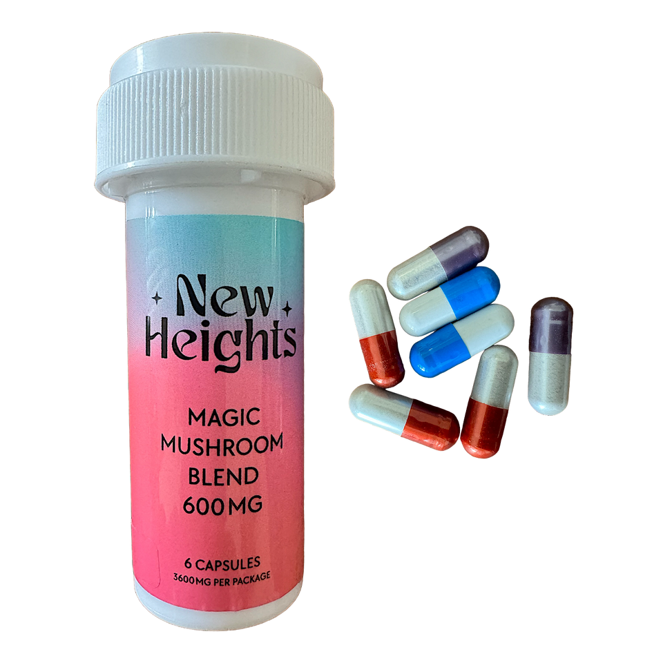 New Heights Magic Mushroom Blend 600MG

**Elevate Your Experience**

Unlock enhanced mental clarity and creativity with New Heights Magic Mushroom Blend 600MG. Each capsule delivers a potent 600MG dose of premium, organically grown mushrooms, designed to support cognitive function and overall well-being. Free from artificial additives, our all-natural formula is perfect for those seeking a natural boost. Incorporate it easily into your daily routine and embrace a higher state of consciousness. 

Elevate your mind and body naturally with New Heights.