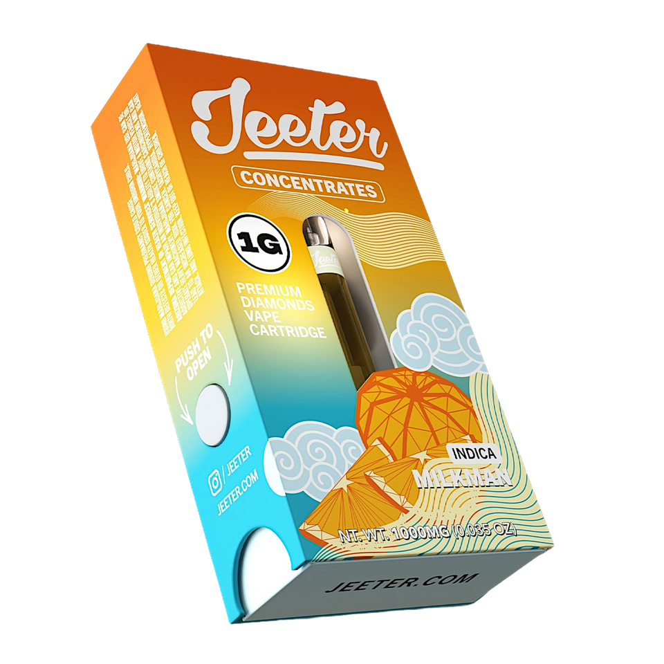 Mikman – Indica Liquid Diamonds Cartridge
Experience deep relaxation with Mikman, a premium indica vape cartridge infused with Liquid Diamonds and crafted from Jeeter-quality concentrates. Smooth, potent, and perfect for evening use, this THC vape is available now through our online cannabis store with nationwide delivery
