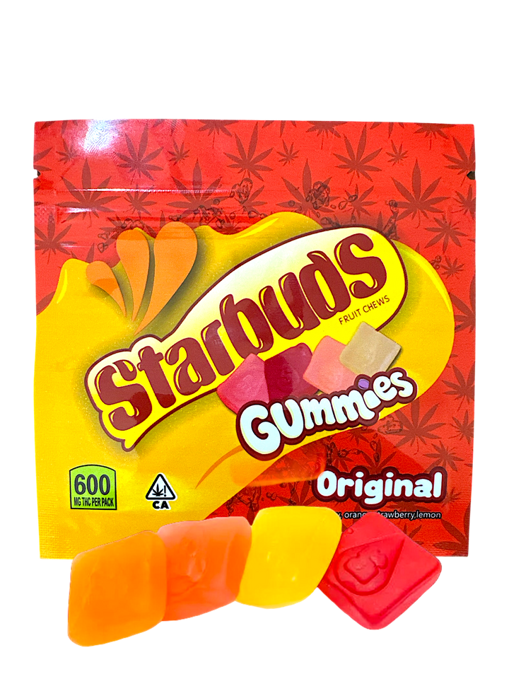 Starbuds Gummies Original Flavor deliver 600mg of THC in 15 delicious fruit chews (40mg each). Bursting with orange, strawberry, and lemon flavors, these potent edibles offer long-lasting relaxation and euphoria. Perfect for experienced users seeking a strong, tasty cannabis treat.