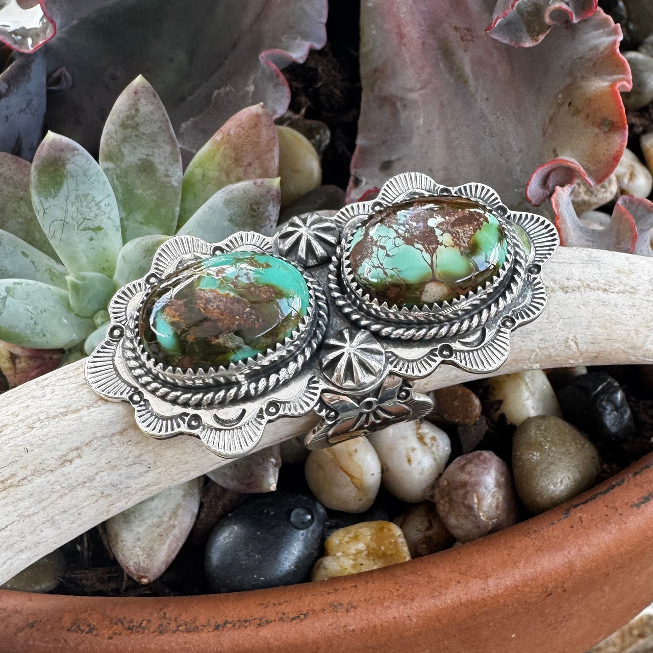 El Monte 2 Stone Turquoise Ring