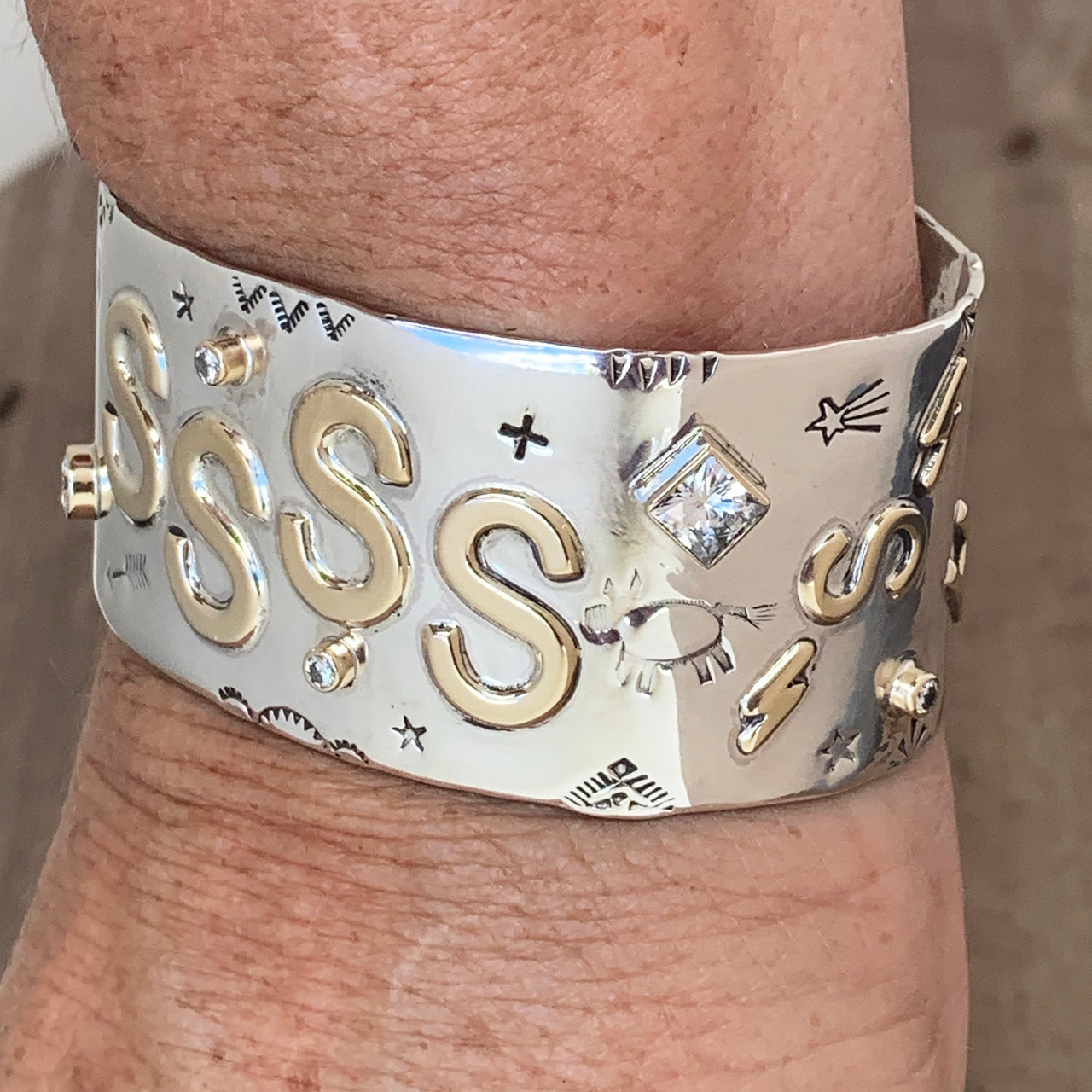 Ranch Brand Stamped Diamond Bracelet 1
